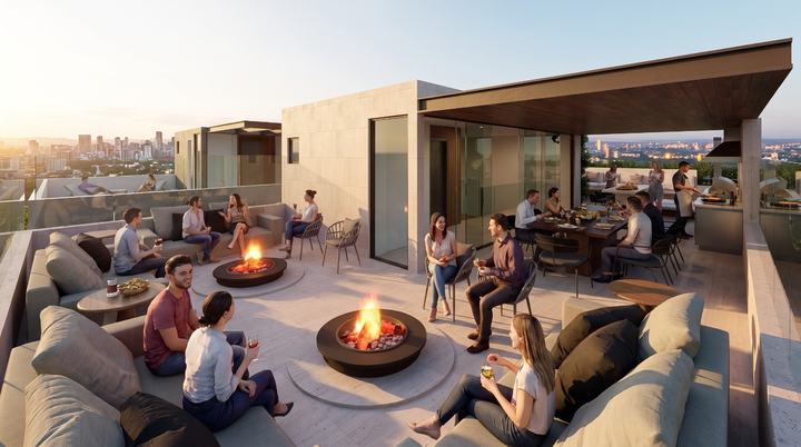 Rooftop: lareira ao ar livre